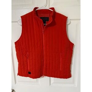 Vintage Ralph Lauren Womens Red Quilted Full Zip Vest Sleeveless Jacket Medium